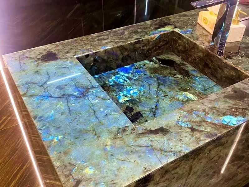 Labradorite Blue Granite vanity top (2) Labradorite Blue Granite vanity top (2)
