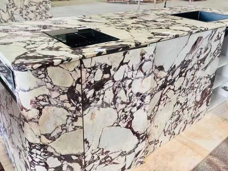 calacatta viola marble cupboard