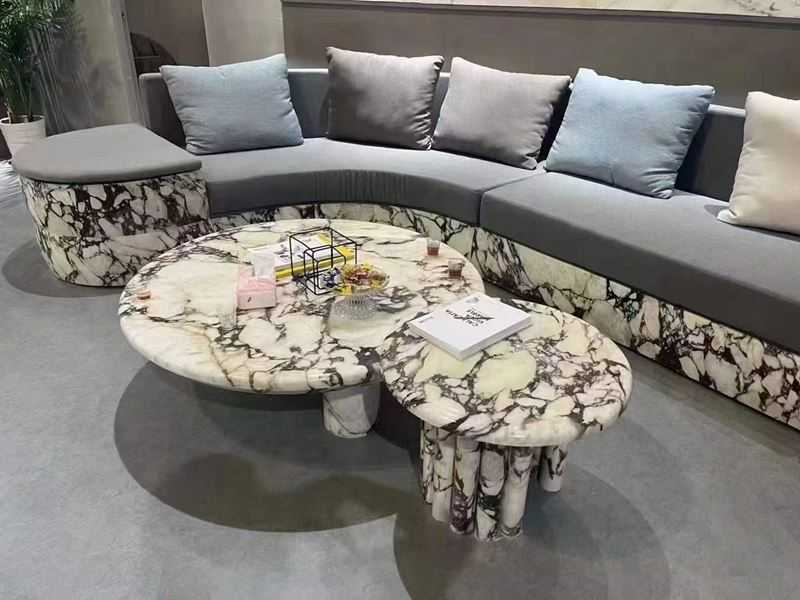 calacatta viola marble living room deocration