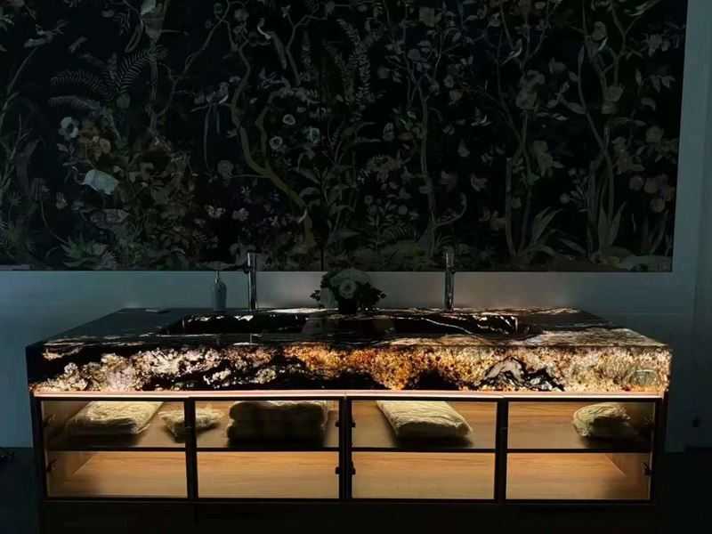 polished black magma granite kitchen countertop (12)