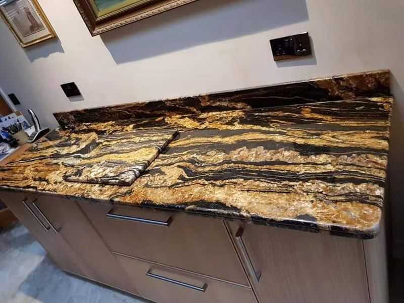 polished black magma granite kitchen countertop (6)