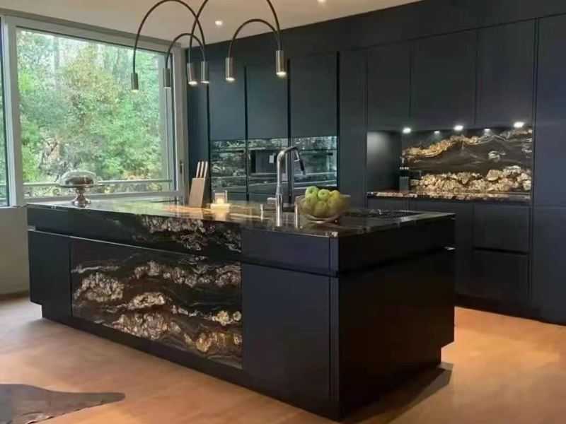 polished black magma granite kitchen countertop polished black magma granite kitchen countertop