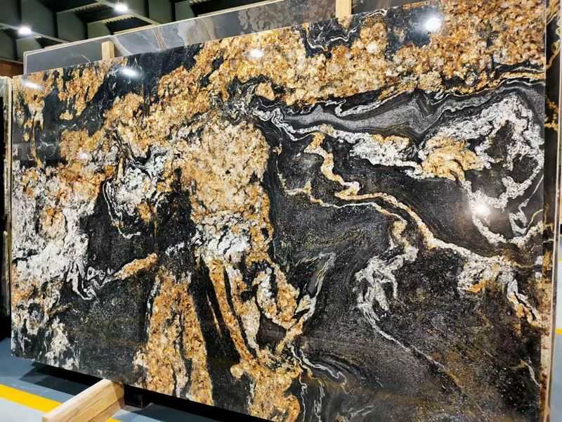 polished black magma granite slab (12) polished black magma granite slab (12)