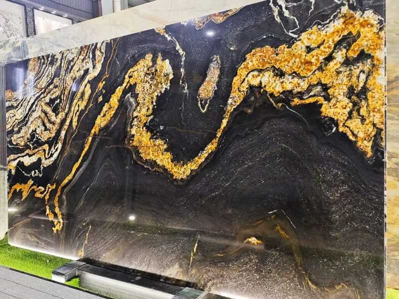 polished black magma granite slab (24) polished black magma granite slab (24)