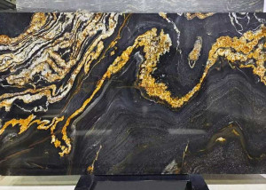 polished black magma granite slab (29)