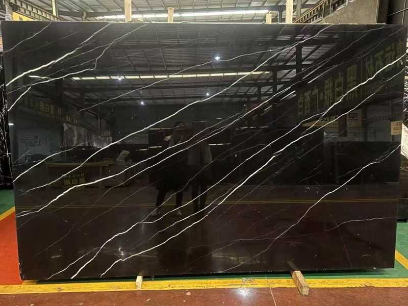 polished black marquina marble slab (2)