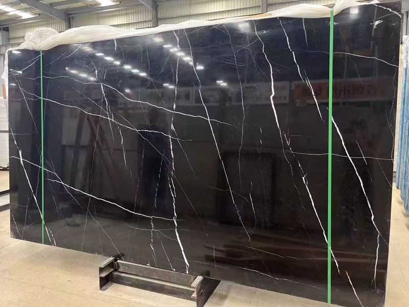 polished black marquina marble slab (8)