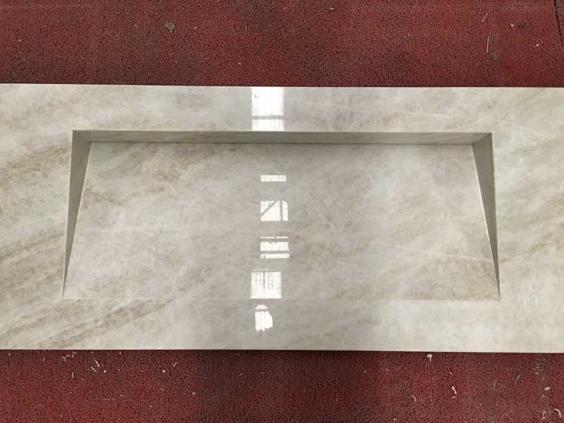 polished taj mahal quartzite bathroom vanity (2) polished taj mahal quartzite bathroom vanity (2)