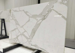 polished white calacatta marble slab (2)