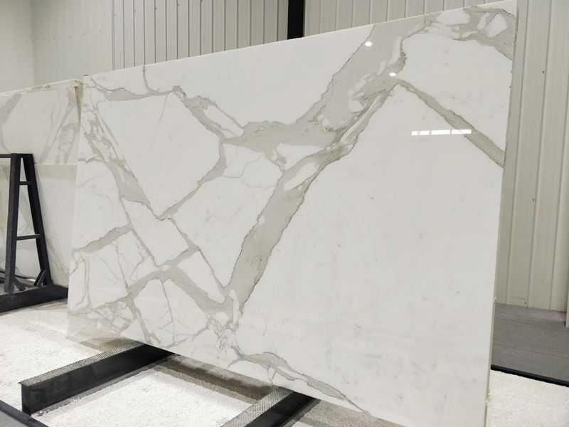 polished white calacatta marble slab (2)