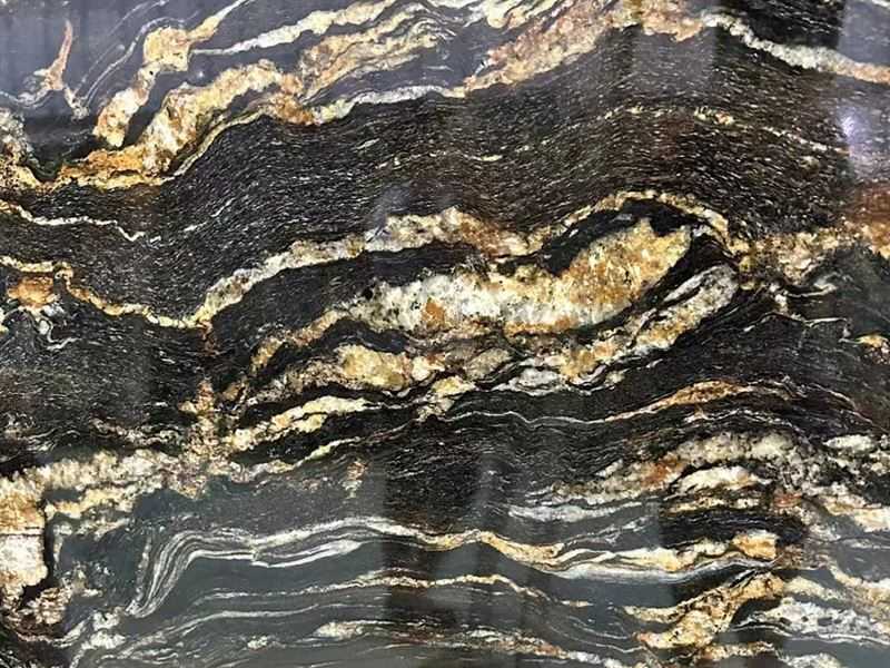 texture of black magma granite