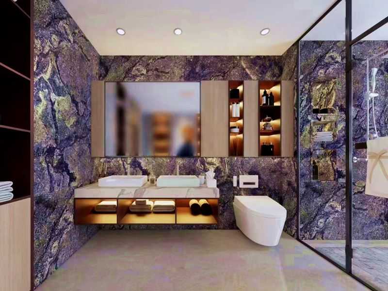 blue bahia granite bathroom decoration (2)