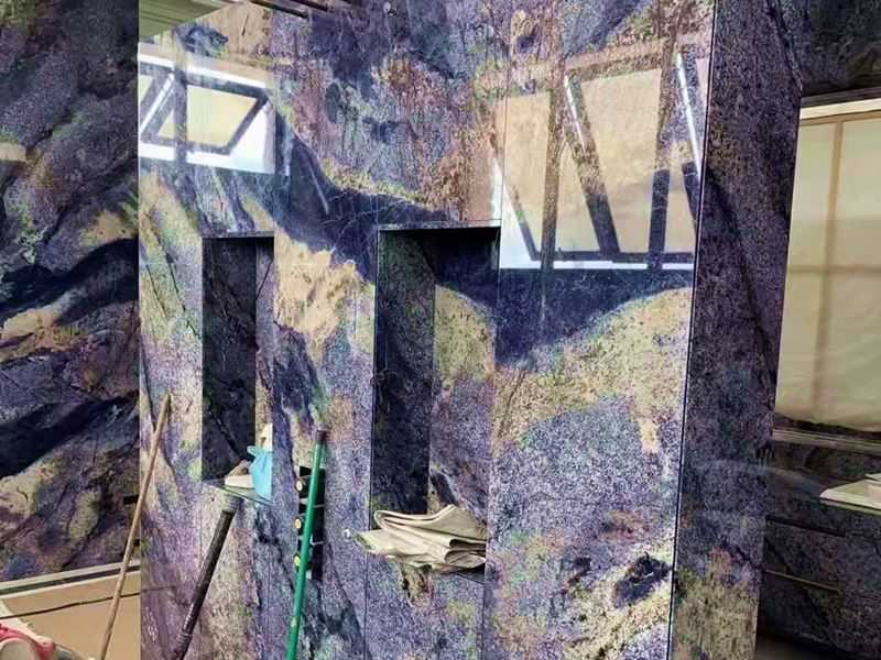 blue bahia granite bathroom decoration (3)