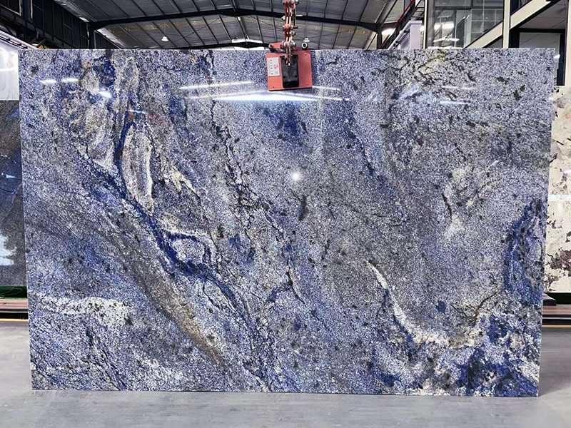 polished blue bahia granite slab (14) polished blue bahia granite slab (14)