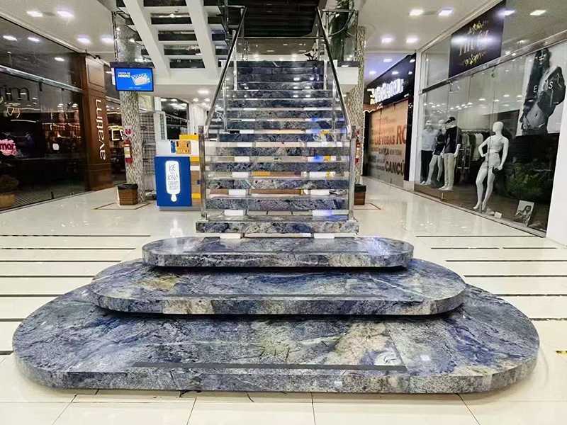 polished blue bahia granite stairs (1)
