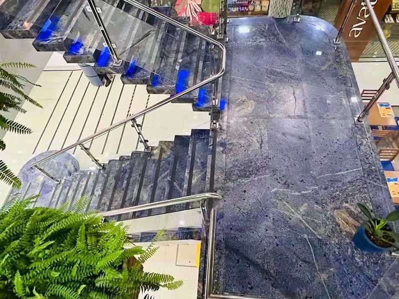 polished blue bahia granite stairs (2)