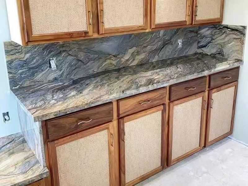 polished fusion blue quartzite kitchen countertop (1) polished fusion blue quartzite kitchen countertop (1)
