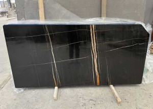 polished sahara noir marble slab 2