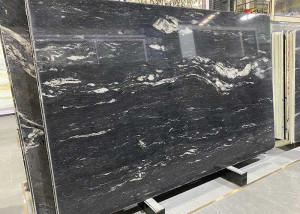 polished cosmic black granite slab 6