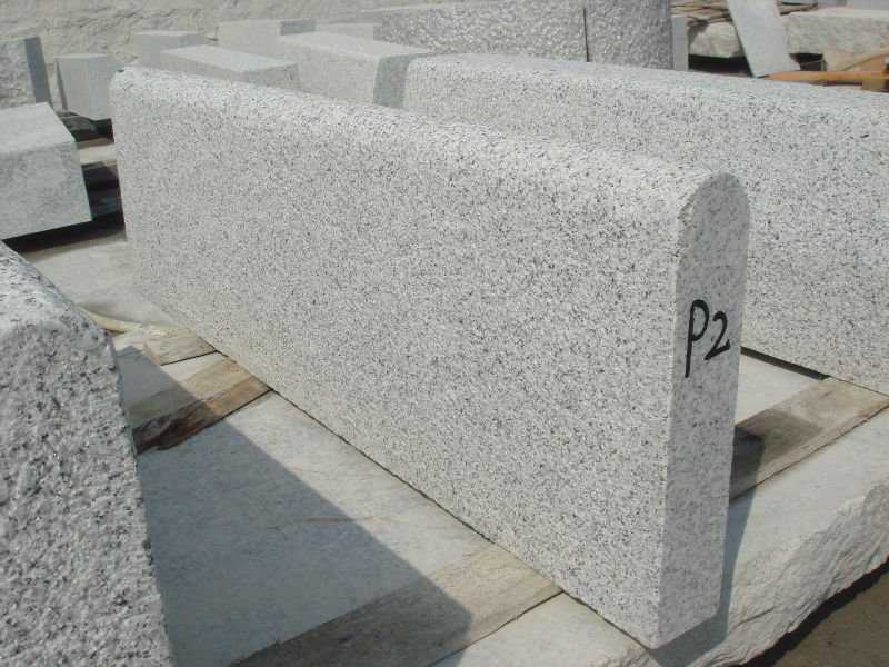 bushhammered light grey granite stair 1