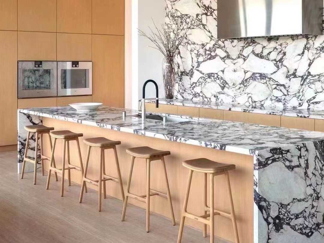 calacatta viola marble kitchen countertop