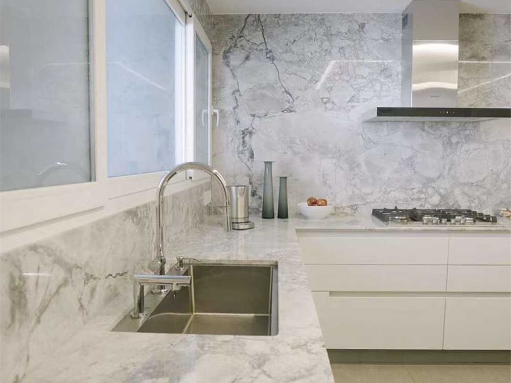 super white kitchen countertop