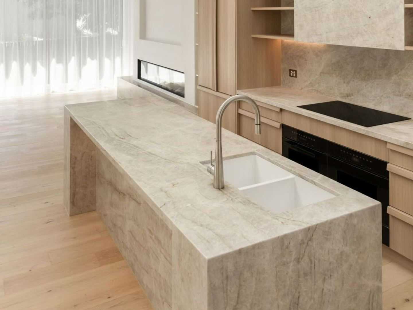 taj mahal quartzite kitchen countertop 1